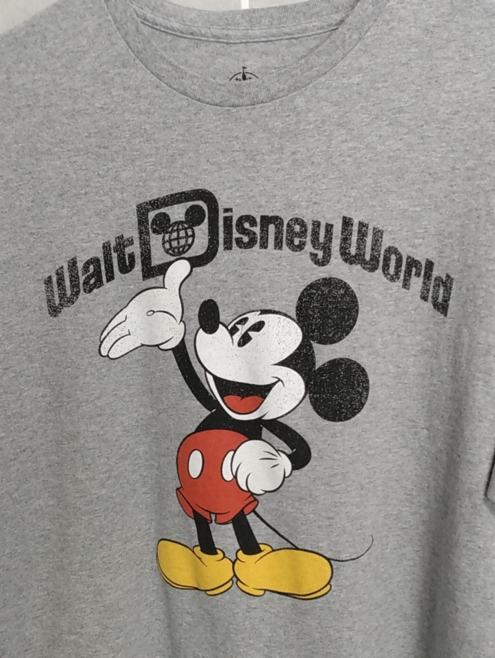 Disney Gray Mickey Mouse Graphic Short Sleeve Tee- Unisex XL